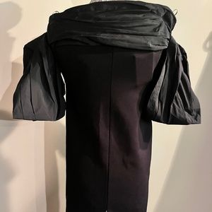 Givenchy NWT $2295. Black W/Satin Bow sleeves Off the Shoulder Cocktail Dress